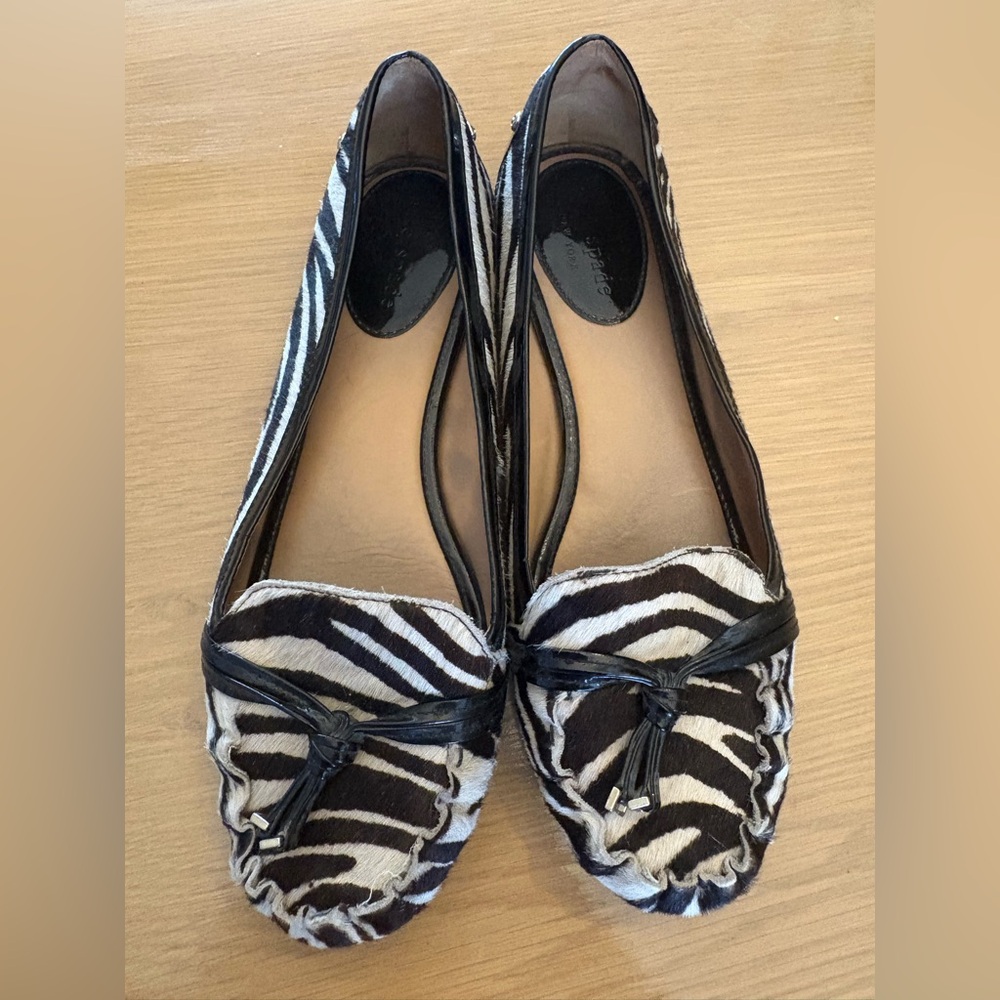 Kate Spade Zebra Print Calf Hair Flats sz 7